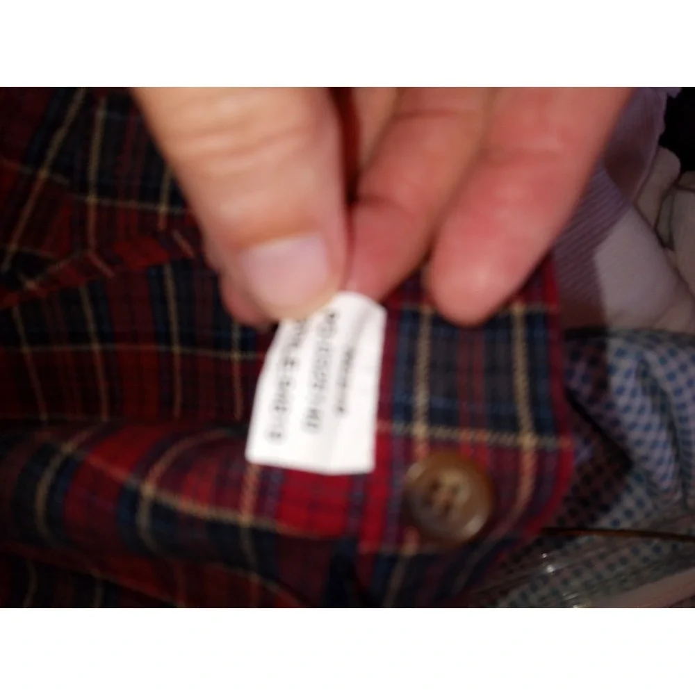 Chaps Mens Plaid Button Down Shirt Size L Long Sleeve Shirt Red